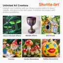 Shuttle Art Outdoor Acrylic Paint Set, 36 Colors 2oz/60ml Waterproof Acrylic Paint with 10 Brushes 1 Palette, Rich Pigmented Paints for Artists, Beginners on Rocks, Wood Crafts, Garden Statues — 5