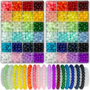 1200PCS 8mm Glass Beads for Jewelry Making, 24 Colors Crystal Beads Bracelets Making Kit, 2 Box Round Beads Suitable… — 1
