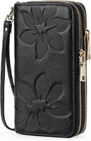 GOIACII Women's Wallet RFID Blocking Leather Wristlet — 1