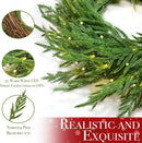24" Lighted Norfolk Pine Wreath, Thick and Soft, Timer and 8 Modes, Artificial Christmas Wreaths for Front Door 50 LED 70 Pine Branches Christmas Door Wreath for Wall Window Indoor Outdoor Home Decor — 4