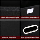 STOREONE Fabric Storage Cube Bins Foldable Organizer Container Collapsible Basket with Lids and Metal Handles, for Home, Bedroom, Closet (Black, 3 Pcs) — 7