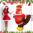 Ceenna 5 ft Large Lighted Christmas Inflatable Chicken Decor, Claus Hen — 2