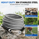 SPECILITE 50ft 304 Stainless Steel Metal Garden Hose with Blue Nozzle — 2