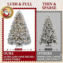 Yaheetech 6ft Pre-Lit Snow Flocked Artificial Christmas Tree, 250 Lights — 6