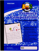 Mintra Primary Composition Notebook, 4 Pack, Blue Cover, 80 Sheets, 7.5in x 9.75in, 1/2 Sheet, Ruled with Drawing Area, Flexible Hardcover Journal, Grades K-2, School & Home Use | Primary Ruled — 4