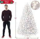 Yaheetech 6ft Pre-lit Christmas Tree with 300 Warm White Lights, White — 3