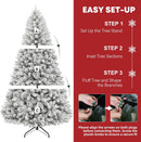 Hykolity 7.5 ft Prelit Christmas Tree with 1,446 Snow Flocked Branches — 6