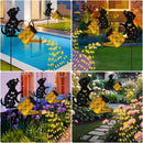 Solar Lights Outdoor Decorative, Watering Can with Cascading Lights, with Dog…