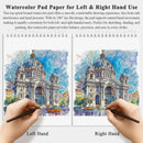 Fuxi Watercolor Sketchbook 8.5" x 11", 140 lb Cold Press Watercolor Paper | Dark Blue | 11" x 8.5" (Pack of 1) — 5