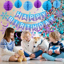 meowtastic Birthday Decorations Happy Birthday Banner with Honeycomb Balls | FrozenBanner | Snow — 4