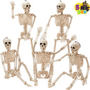 JOYIN 5 PCS Posable Halloween Skeleton Decor 16 Inches, Full Body Posable Joints Hanging Skeletons for Halloween Decorations, Graveyard Props, Haunted House Accessories, Spooky Scene Party Favors — 1
