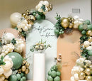 MEBAY Sage Green White Gold Balloon Garland Arch Kit, 146Pcs Latex Balloons Different Sizes 18 12 10 5 Inch for Birthday Baby Shower Gender Reveal Wedding Party Decoration | 146-green-white-gold — 6