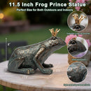 Crouching Frog Prince Garden Statue, Yard Decorations Outdoor Decor,…