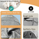 vidsel 100% Cotton Skull Caps Beanie Night Cap Sleep Hats for Men Women - 2 Black & Light Grey — 3