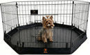 PJYuCien Puppy Playpen with Bottom Pad and Door, 8 Panels 24" H, Black — 8