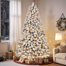SHareconn 7.5ft Snow Flocked Spruce Pre-lit Artificial Christmas Tree,White — 5