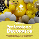 ALL-IN-1 Bee Balloons Garland Kit & Arch - Small and Large Black Yellow and White Bumble Bee Balloons for What Will It Bee Gender Reveal Party Supplies, Baby Shower Decorations, or Honey Bee Birthday | Yellow, White, Gold, Black Polka Dot — 7