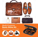 Topus 8 Pieces Shoe Polish Kit, Includes 2Pcs 1.4Oz Brown Shoe Wax, 3 Pieces Horsehair Boots Brushes, 2Pcs Shine Cloths — 6