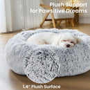 JOLLYVOGUE Small Dog Bed, Calming Dog Beds for Small Dogs & Indoor Cats - 20 Inches Donut Washable Cat Bed for Kittens & Puppies, Round Fluffy Plush Faux Fur Pet Beds(Smoke Grey) — 4