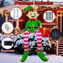 8 FT Christmas Inflatable Outdoor Decorations, Sitting Elf Holding Gift Bag Blow Up Christmas Decorations with Built-in LED Lights for Holiday Party Lawn Garden Yard Outdoor Xmas Decorations — 3