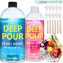 Teexpert Deep Pour Epoxy Resin, 51oz Epoxy Resin Kit for 2-4" Pour Depths, Crystal Clear & High Gloss, Bubble-Free… — 1