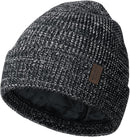 Wmcaps Winter Beanie for Men Women, Soft Warm Fleece Lined Knit Hat - Black/White — 1