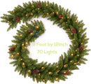 9 FT Christmas Garland Pre-lit 70 LED Lights Holiday Artificial Decor for Stairs Mantle Door Indoor Outdoor Garland with Battery Operated Timer — 6