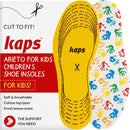 Kids Insoles Cut to Fit - Breathable Shoe Inserts for Children & Toddler, Prevent Blisters Keep Feet Fresh, Up to 23cm / 9 inch - Kaps Arieto — 1