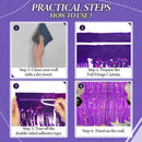 DECOCKRAT 3 Pack Foil Fringe Backdrop - Purple Shiny Tinsel Curtains for Party Decoration/Photo Booth Props - 3.3x8.2 FT Metallic Foil Backdrop for Birthday, Wedding, Graduation, Christmas. — 2