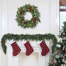 Christmas Wreath with Lights 24 Inch Real Touch Pine Wreath with Red Berries/Pine Cone Prelit Christmas Wreaths for Front Door Outdoor Christmas Decorations Winter Wreath for Windows Indoor Holiday — 3