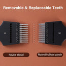 WUTA Sharp Head Replaceable Pricking Iron Removable Round Hole Punch Leather Craft Chisel DIY Leather Tools 2nd Generation (60 Pcs Chisel Head) — 6