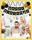 Happy Birthday Decorations, Party Decorations Banners for Men Boys | Black Gold — 6