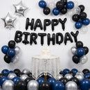 TONIFUL 16 Inch Black Happy Birthday Balloons Banner Decorations for Men — 3