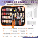 Swpeet 46Pcs Leather Kit, Leather Working Tools and Supplies, Leather Craft Tool Kit with Waxed Thread Groover Awl Stitching Punch, Tracing Wheel, Sewing Needles, Other Leather Crafting Tools — 7