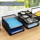 Natwind 4-Tier Stackable Metal Mesh Desk Paper Tray Organizer,Black — 4