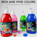 unuaST Acrylic Paint Sets for Adults, 14 Colors Large Bulk Acrylic Paints kits Rich Pigment Art Painting Supplies for Artists/Beginners, Paint Sets for Canvas with Pump, Color Wheel (10oz/300ml) | Clear | 10 Fl Oz (Pack of 14) — 5