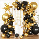 KARLURE Black Gold Balloons Arch Kit Garland with 22Inch Gold Star Balloons — 1