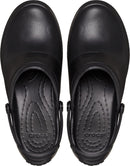 Crocs Women's Mercy Work Clogs, Slip Resistant Work Shoes – Black/Black — 4