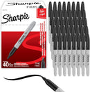Sharpie Permanent Markers, Fine Tip, Black, 40 Count - Office Supplies, Quick Drying, Fade Resistant, For Wood, Plastic, Paper, Metal, And More — 1