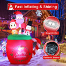 Christmas Inflatables Outdoor Decorations 6FT Blow Up Santa Claus Gingerbread Man Snowman in Xmas Mug for Outdoor Christmas Decorations — 3