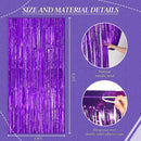 DECOCKRAT 3 Pack Foil Fringe Backdrop - Purple Shiny Tinsel Curtains for Party Decoration/Photo Booth Props - 3.3x8.2 FT Metallic Foil Backdrop for Birthday, Wedding, Graduation, Christmas. — 3