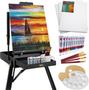 Best Choice Products Art Easel for Painting, Portable Wooden Adjustable Artist Tripod with Sketch Box, 32-Piece Art Set with Acrylic Paints, Brushes, Canvases & Palette - Black — 1