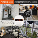 Piteno® 1200 sqft Spider Webs Halloween Decorations with 40 Fake Spiders, Stretchable Halloween Spider Webs for Indoor Outdoor Haunted House Yard Porch Party Decor (White) — 5