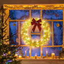 Karl home 24 in Pre-Lit Outdoor Christmas Wreath, 84 LED Lights, White/Red — 7