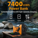 FosPower NOAA Emergency Weather Radio A1 7400mWh Solar Hand Crank (Orange) — 3