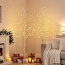EAMBRITE Lighted Birch Tree, 6ft Prelit White Christmas Trees Outdoor 2Pack — 2