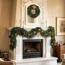 9FT Realistic Christmas Cedar Garland for Mantel, Soft Touch with Lights — 5