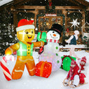 COOLWUFAN 6 FT Christmas Decorations Outdoor Inflatables Gingerbread Man Snowman Blow Up Yard Decor, Outdoor Inflatables Decorations with Rotating LED Light for Garden Patio Lawn Holiday Party Xmas — 8