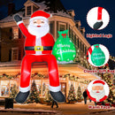 8FT Santa Claus Sitting on The Roof Christmas Inflatable Decoration with Gift Bag & Built-in LEDs, Giant Blow Up Inflatable Christmas Decorations Outdoor for Xmas Yard Terraces Balcony — 4
