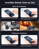 Goton 3 in 1 for iPhone 16 Pro Max Case with Privacy Screen Protector Blue — 8